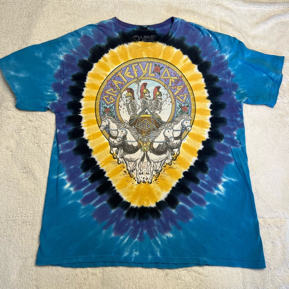 Vintage 2000 Liquid Blue Grateful Dead LA Coliseum Tie-Dye T Shirt Mens XL y2K